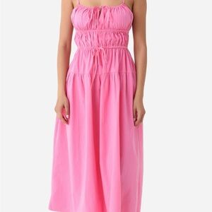 Ciao Lucia Pink Ruched Smocked Sundress